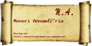 Monori Annamária névjegykártya